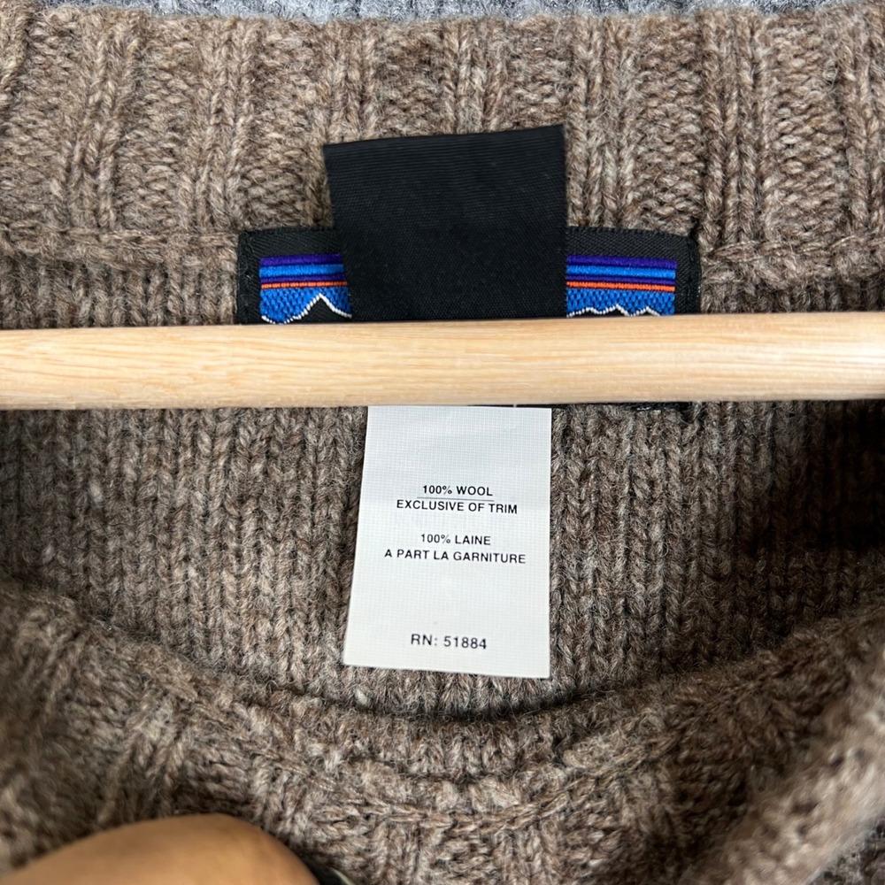 Vintage Patagonia Crewneck Sweater Mens XL Brown Good Striped Wool - Picture 9 of 10